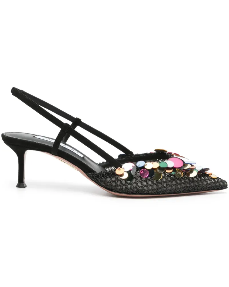 Aquazzura Can Can Slingback-Pumps 50mm - Schwarz Schwarz