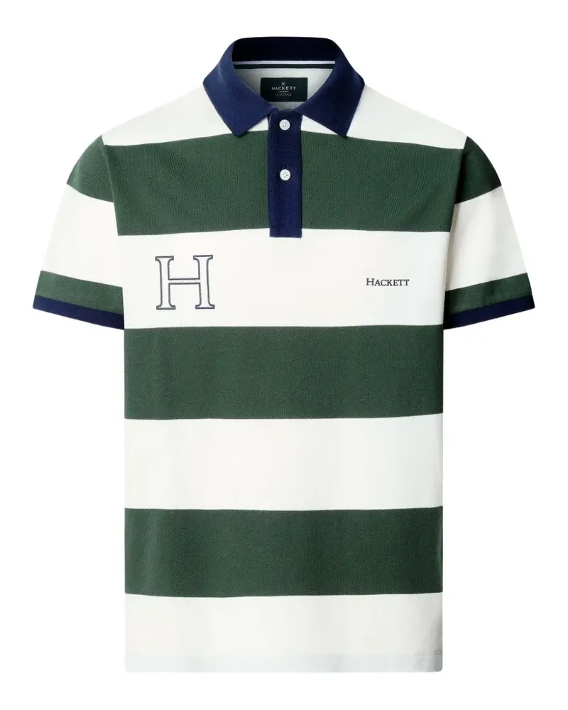 Hackett Gestreiftes Poloshirt - Grün Grün