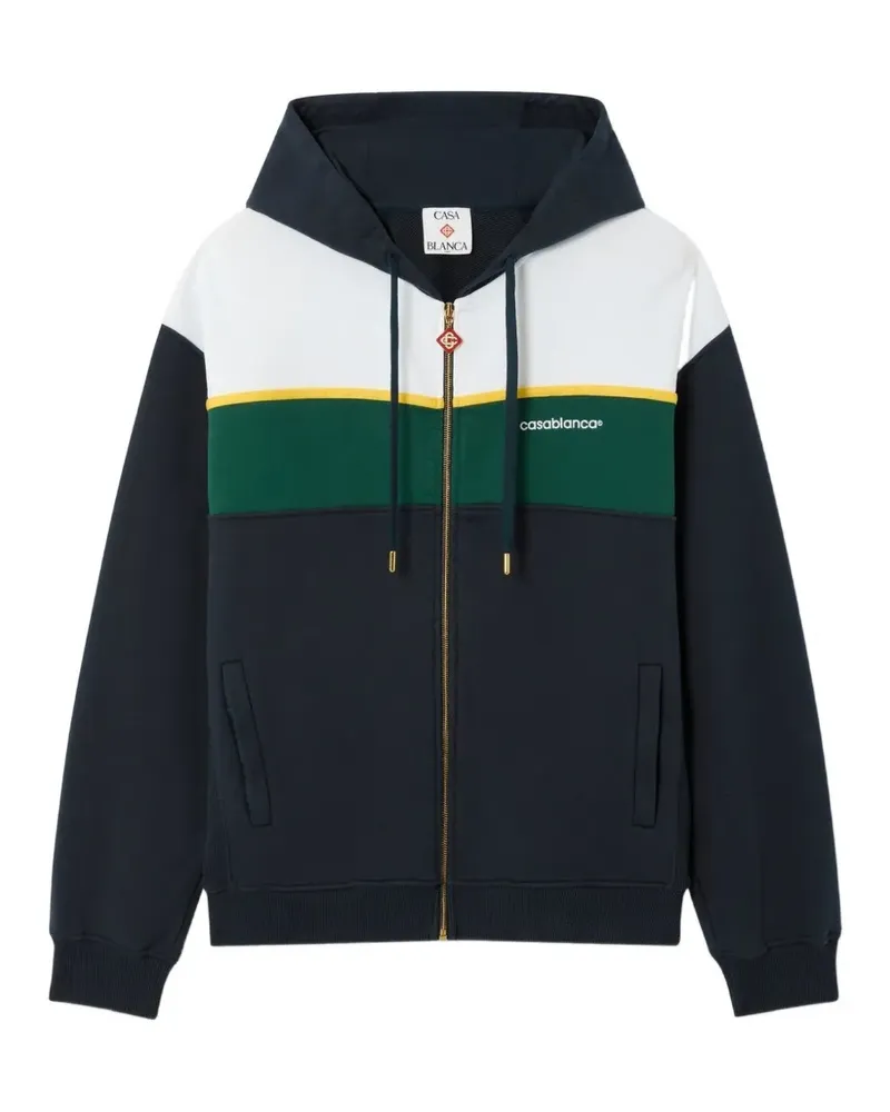 Casablanca Paris panelled zip-up hoodie - Blau Blau