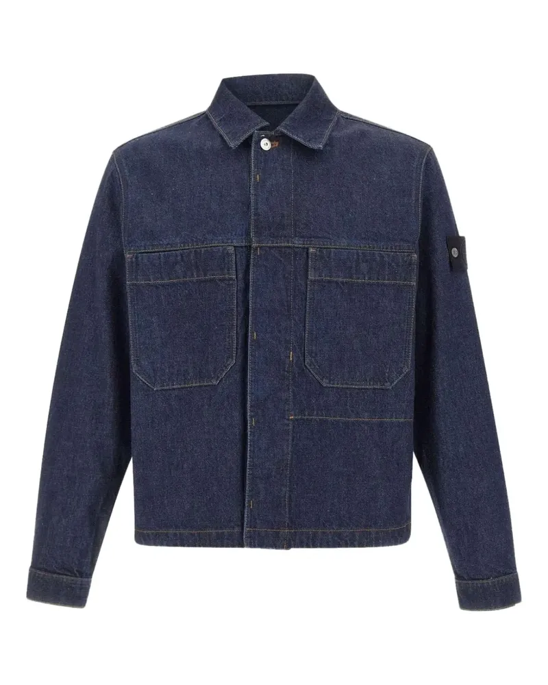 Stone Island pocket patch denim jacket - Blau Blau