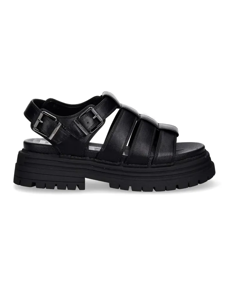 Buffalo Lennox Fisher Plateau-Sandalen mit Schnallenverschluss - Schwarz Schwarz