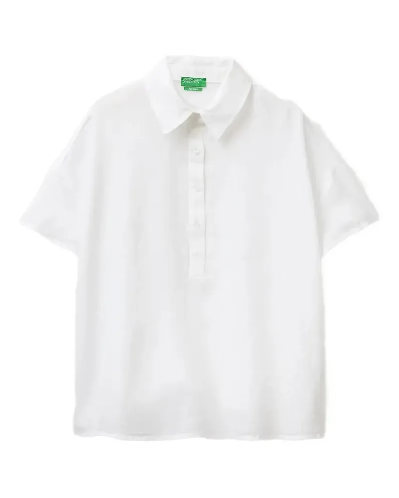 Benetton Kurzärmelige Bluse mit Knöpfen - Weiß Weiß