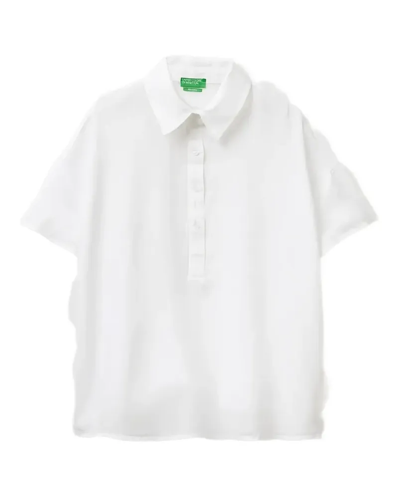 Benetton short-sleeved button-up blouse - Weiß Weiß