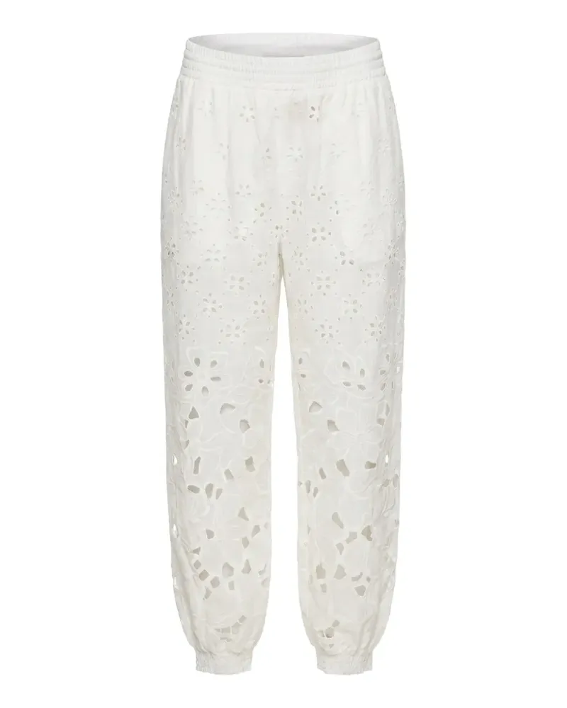 Ermanno Scervino broderie-anglaise track pants - Weiß Weiß