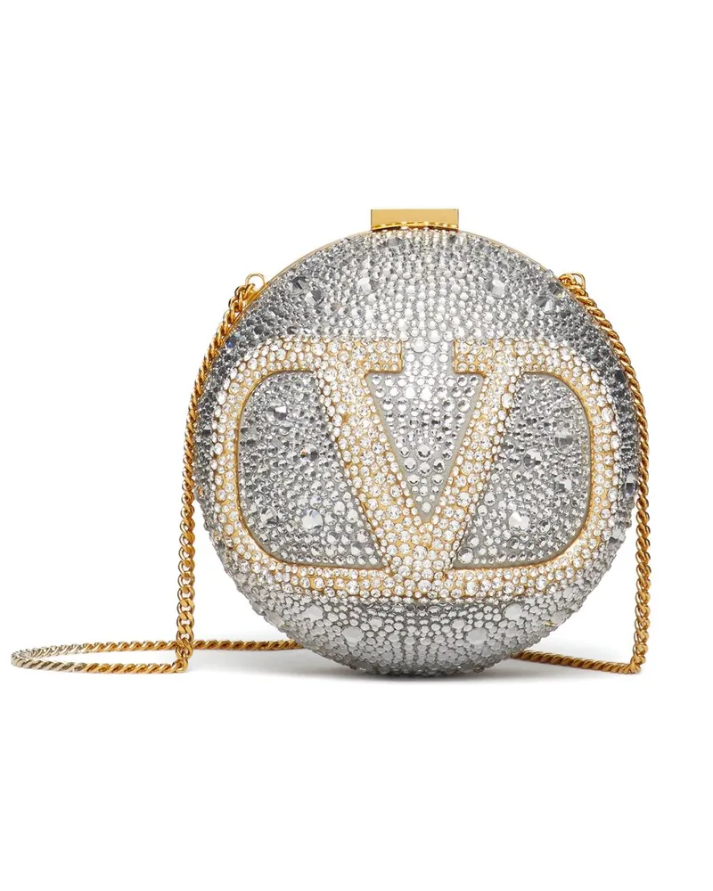 Valentino Garavani VLogo Signature Clutch mit Verzierung - Silber Silber