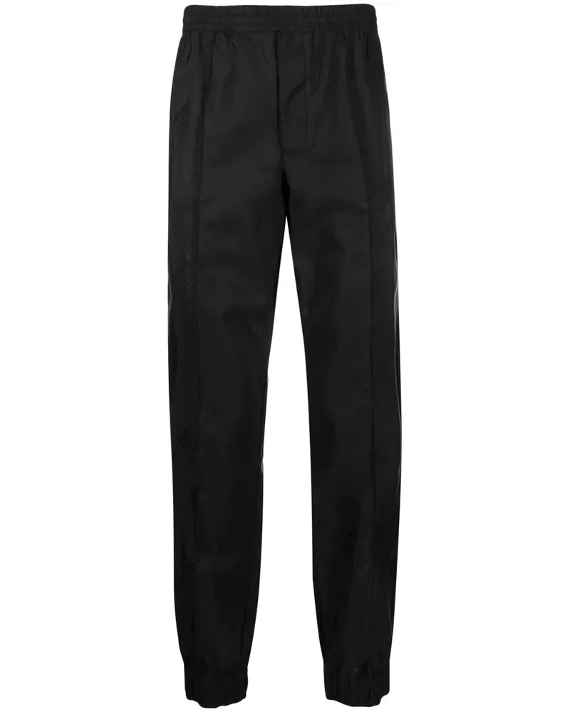 Helmut Lang Tapered-Jogginghose mit Logo - Schwarz Schwarz