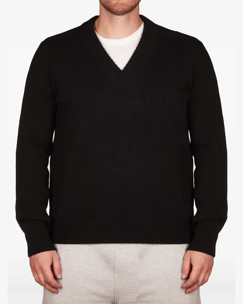 Alpha Studio V-neck pocket sweater - Schwarz Schwarz