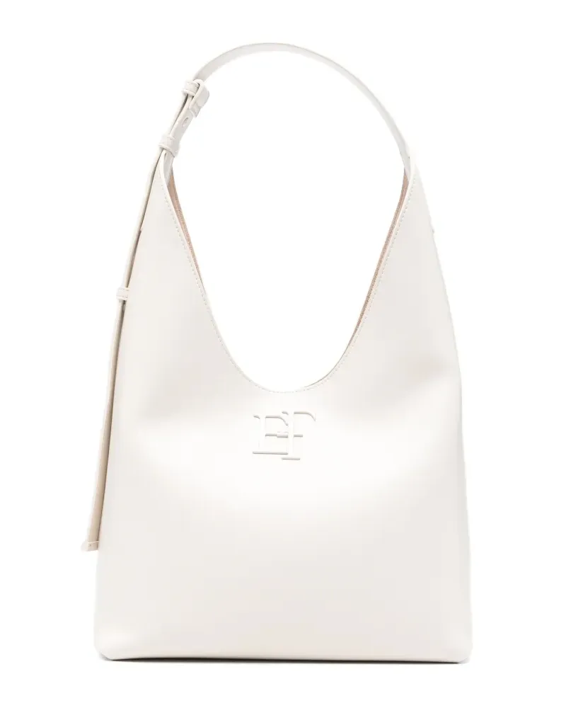 Elisabetta Franchi Schultertasche mit Logo-Prägung - Weiß Weiß
