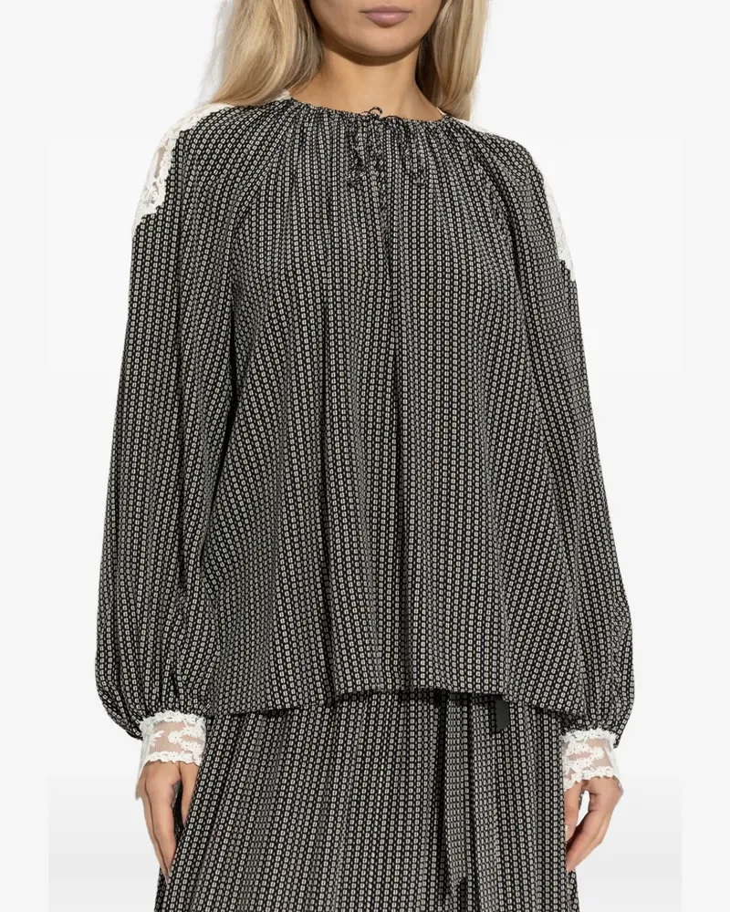Chloé Oberteil mit geometrischem Print - Schwarz Schwarz