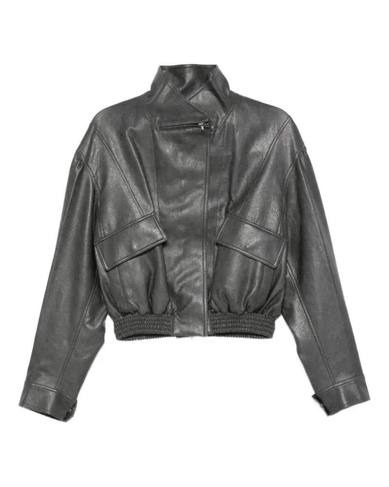 LOW CLASSIC flap-pocket leather jacket - Grau Grau
