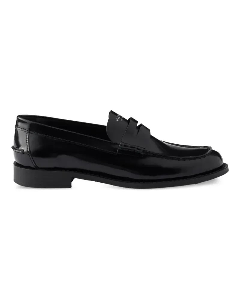 Prada Loafer aus gebürstetem Leder - Schwarz Schwarz