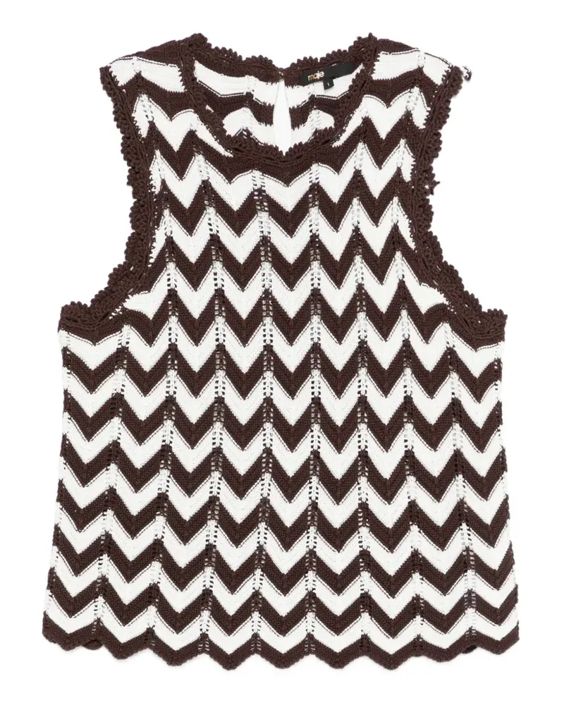 Maje chevron crochet top - Braun Braun