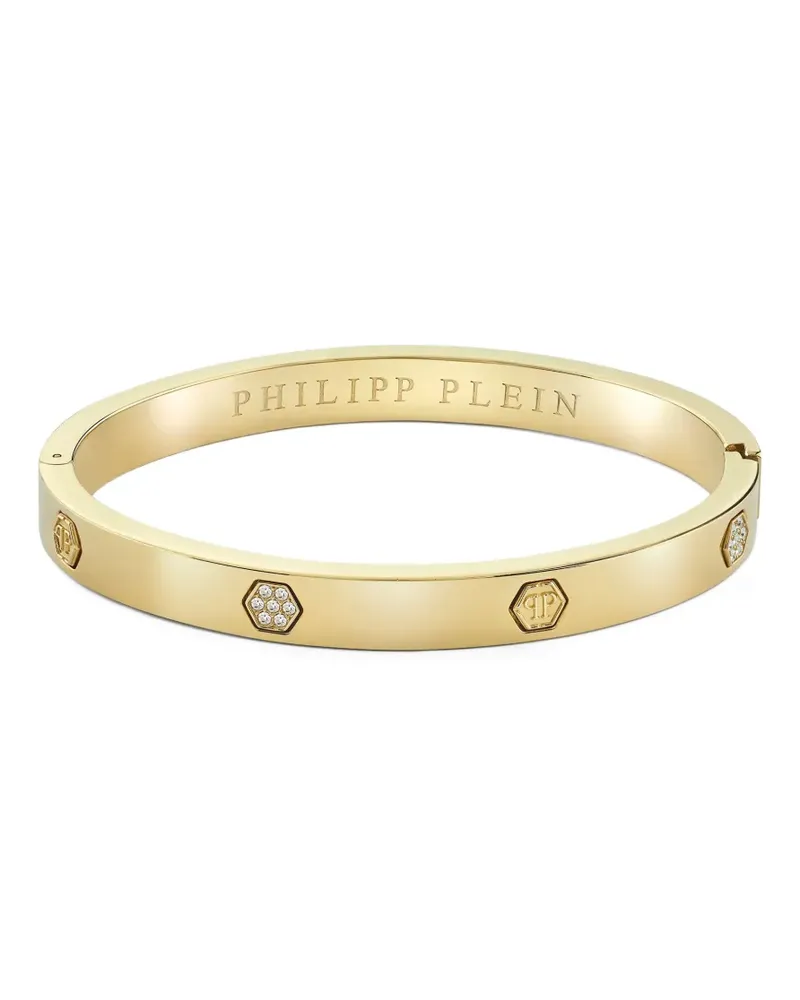 Philipp Plein crystal-embellished cuff bracelet - Gold Gold
