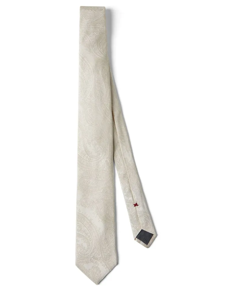 Brunello Cucinelli Seidenkrawatte aus Paisley-Jacquard - Nude Nude