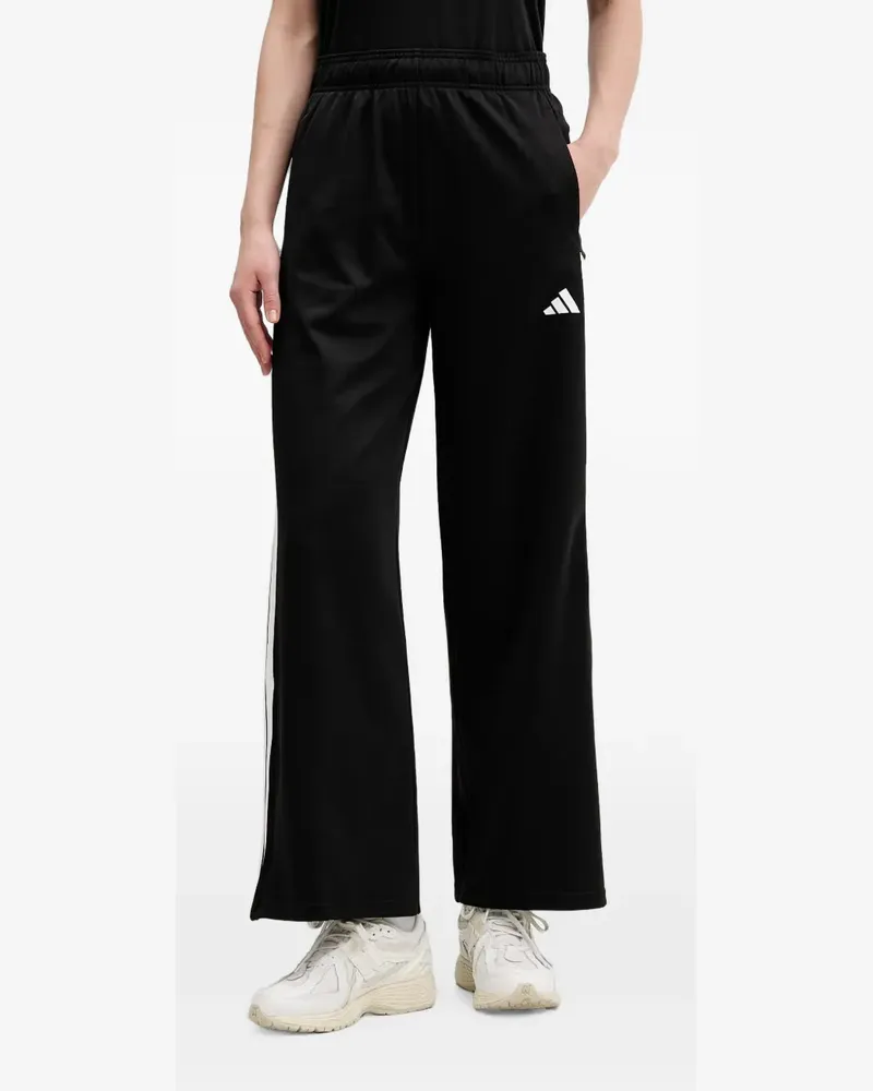 adidas logo-print side-stripe track pants - Schwarz Schwarz