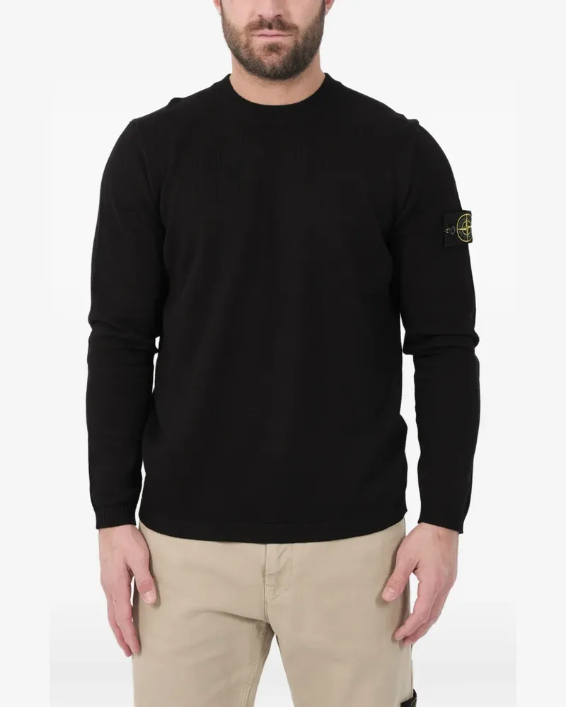 Stone Island Compass-badge waffle-knit sweater - Blau Blau