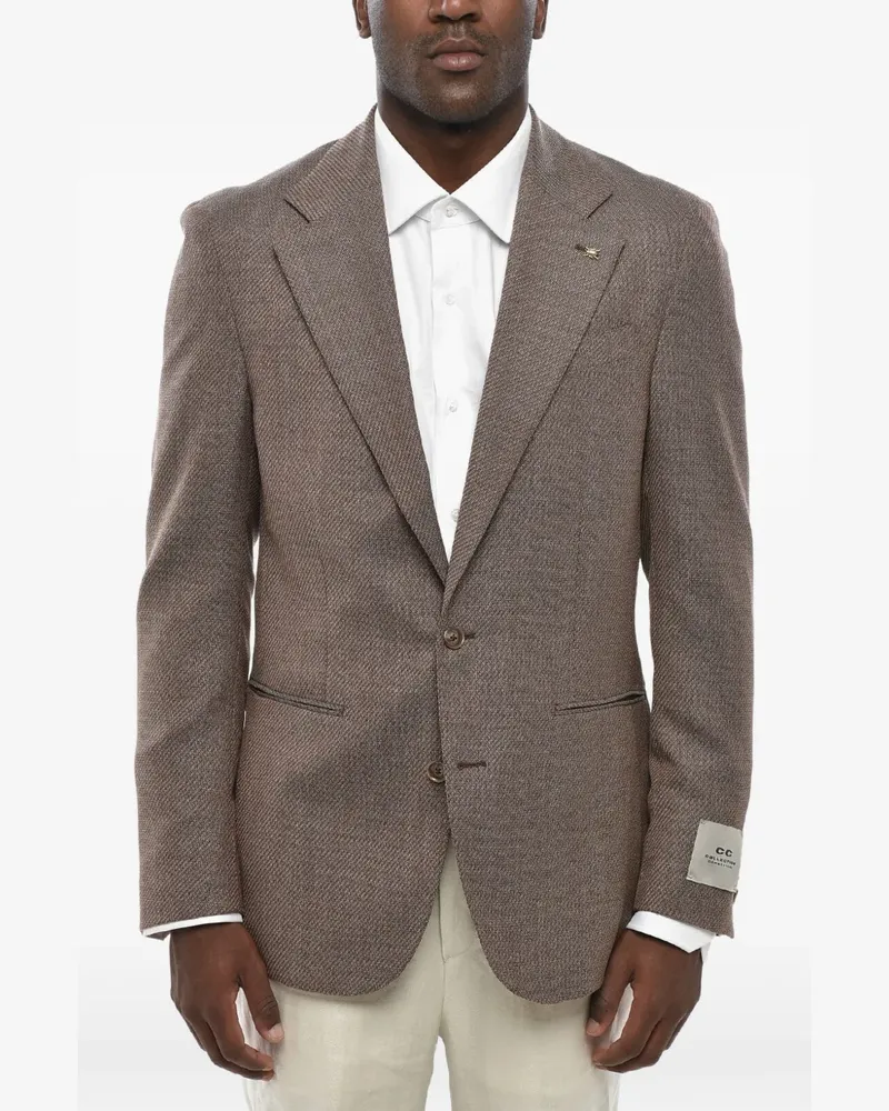 Corneliani virgin wool jetted-pocket blazer - Braun Braun