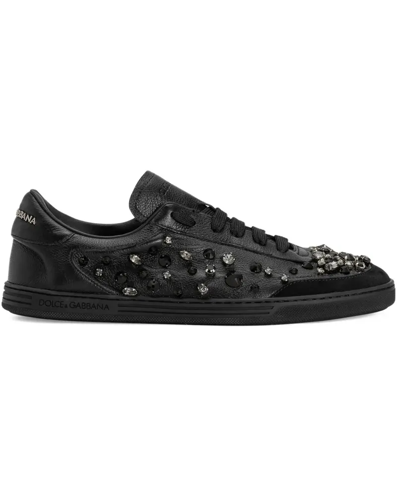 Dolce & Gabbana Sneakers mit Kristallen - Schwarz Schwarz