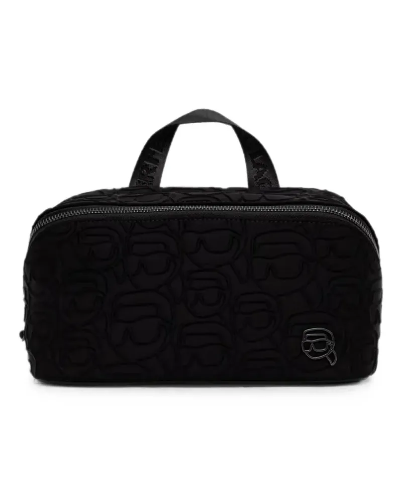 Karl Lagerfeld logo-pattern make-up bag - Schwarz Schwarz