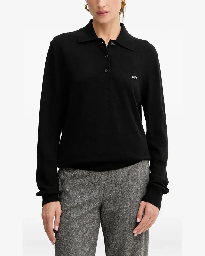 Miss Sixty logo-embroidered polo shirt - Schwarz Schwarz