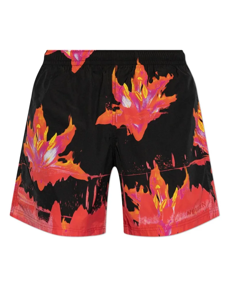 Alexander McQueen Shorts mit grafischem Print - Schwarz Schwarz