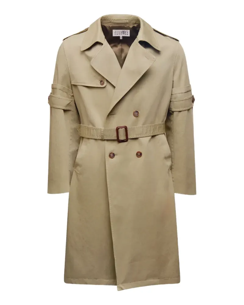 Maison Margiela double-breasted overdyed trench coat - Nude Nude