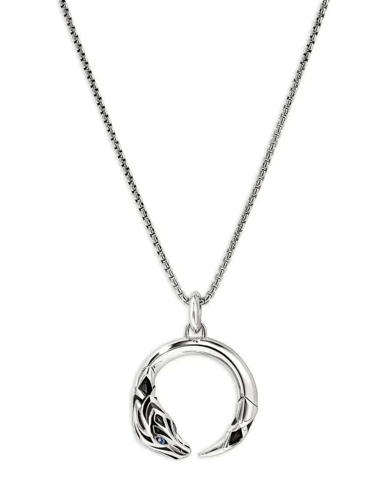 John Hardy Naga Halskette aus Sterlingsilber mit Saphir Silber