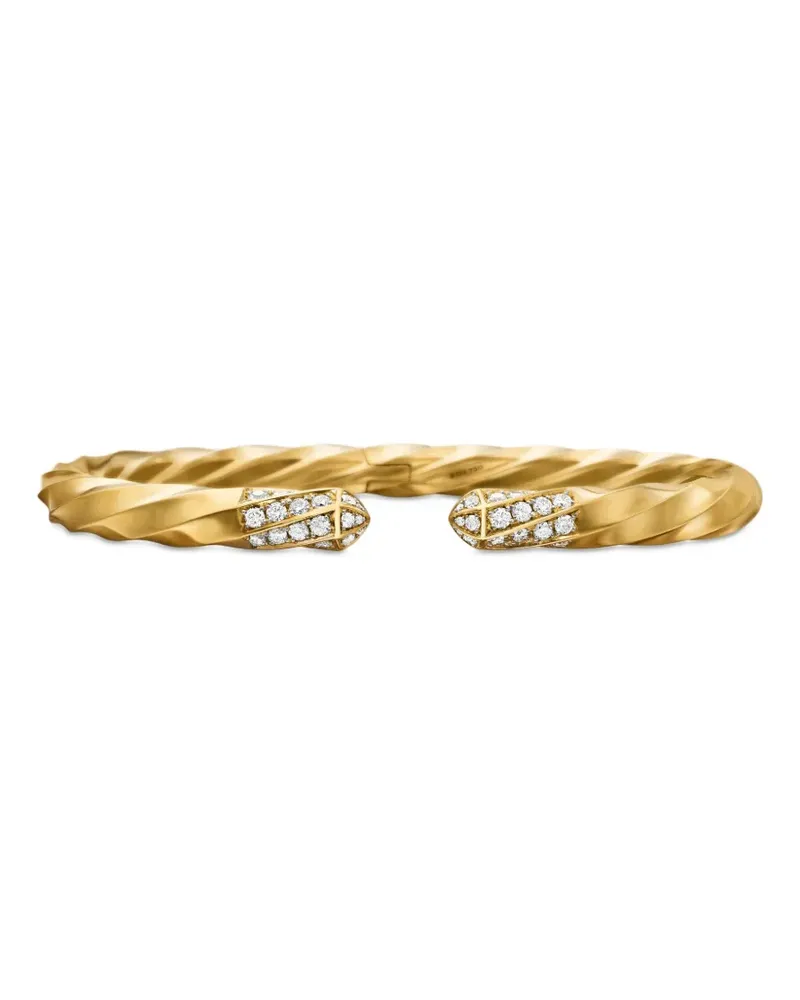 David Yurman 18kt Cable Edge Armreif aus recyceltem Gelbgold mit Diamanten 5,5mm Gold