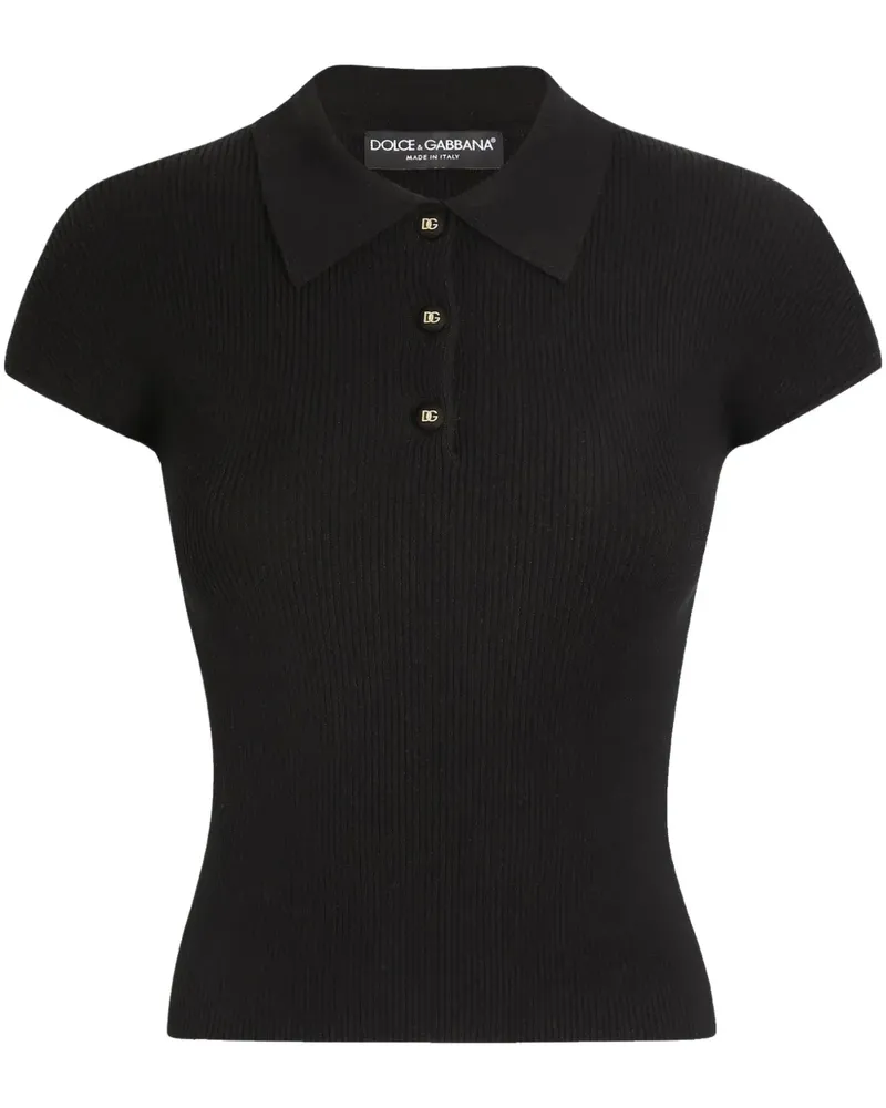 Dolce & Gabbana Geripptes Poloshirt - Schwarz Schwarz