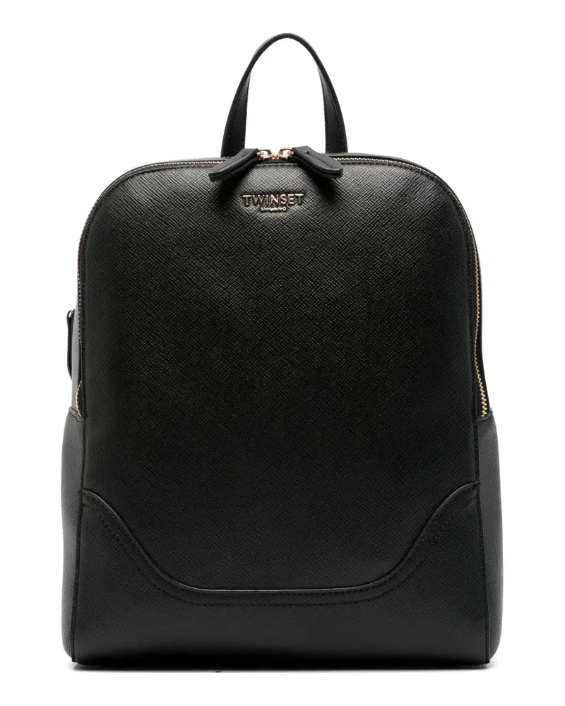 Twin-Set Rucksack mit Logo - Schwarz Schwarz