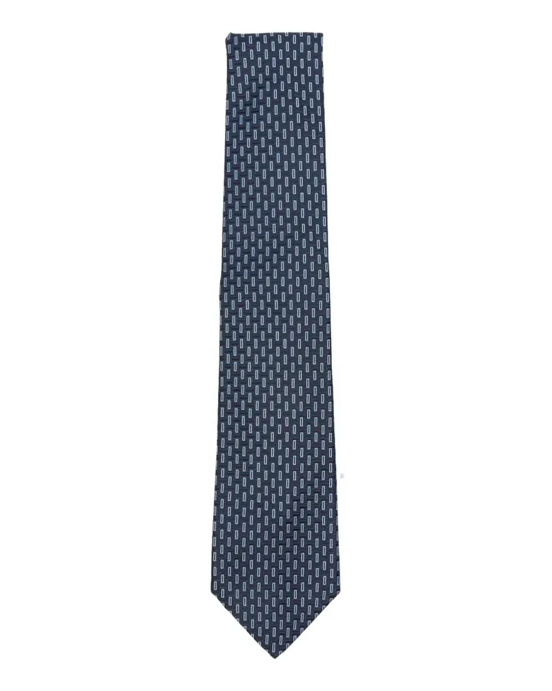 Kiton Geometrisch gemusterte Krawatte - Blau Blau
