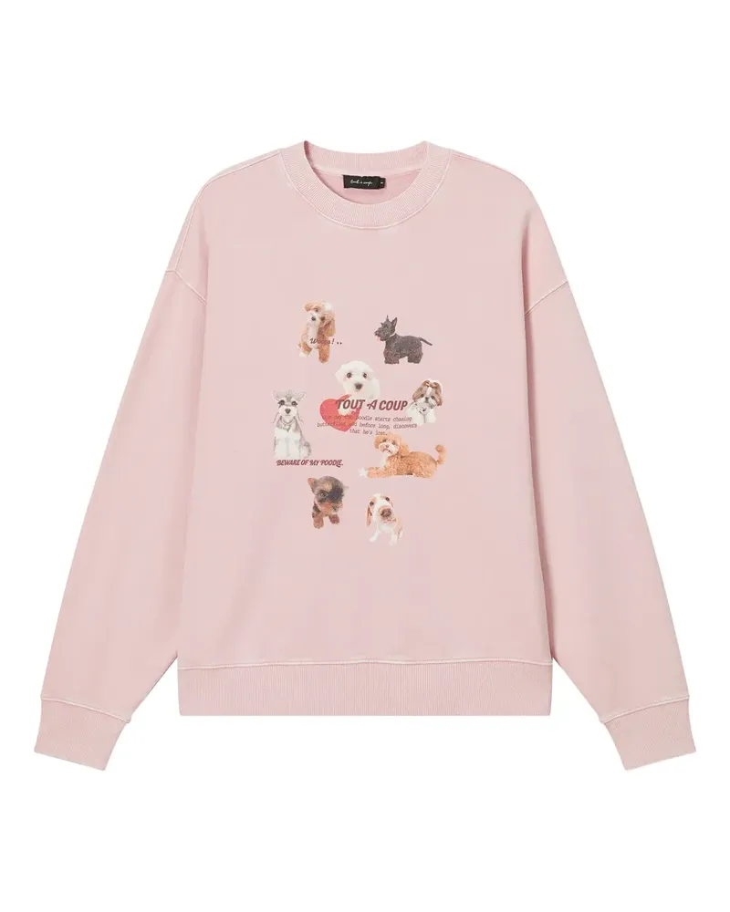 Tout a Coup Sweatshirt mit Hunde-Print - Rosa Rosa