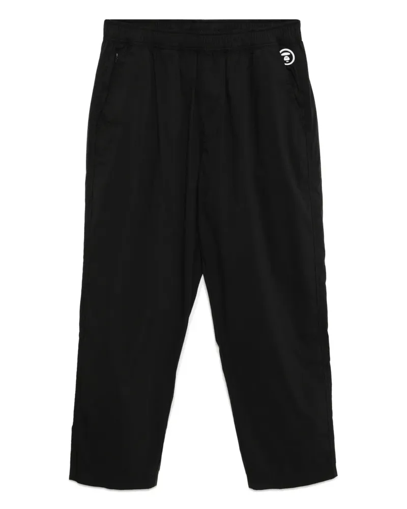 BAPE Hose mit Logo-Schild - Schwarz Schwarz