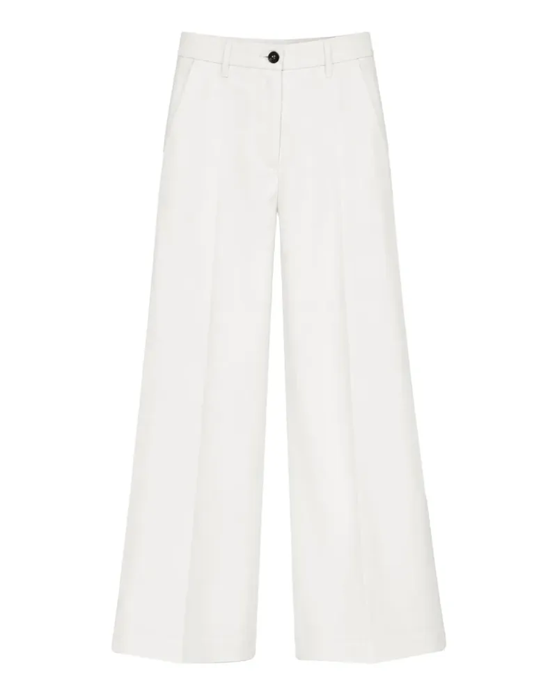 nine:inthe:morning pressed-crease wide-leg trousers - Weiß Weiß