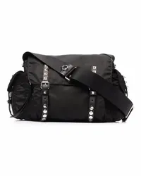 Prada Vela Satchel mit Nieten Schwarz