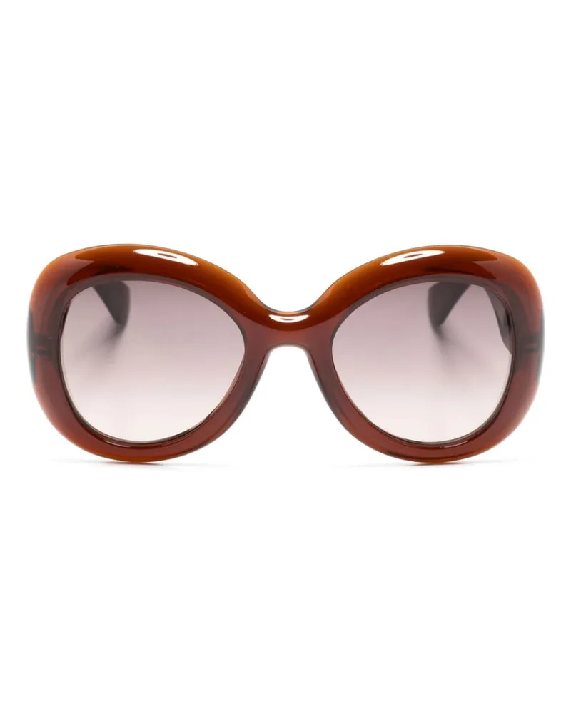 Moschino Sonnenbrille mit Oversized-Gestell Braun