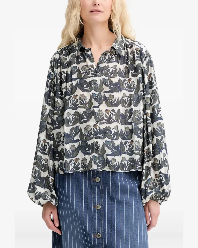 MUNTHE Lynx floral buttoned shirt - Weiß Weiß