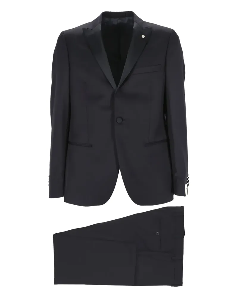 Luigi Bianchi Mantova shawl-lapel suit - Schwarz Schwarz