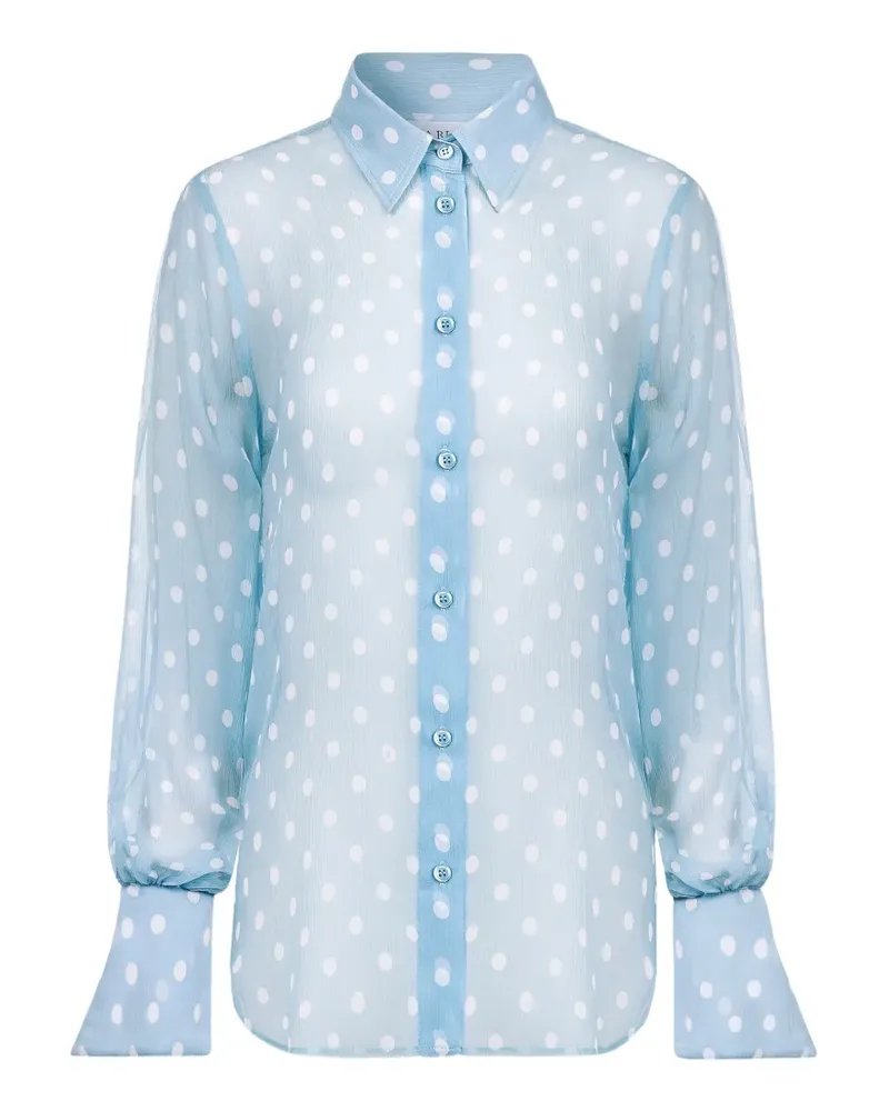 Nina Ricci Seidenhemd mit Polka Dots - Blau Blau
