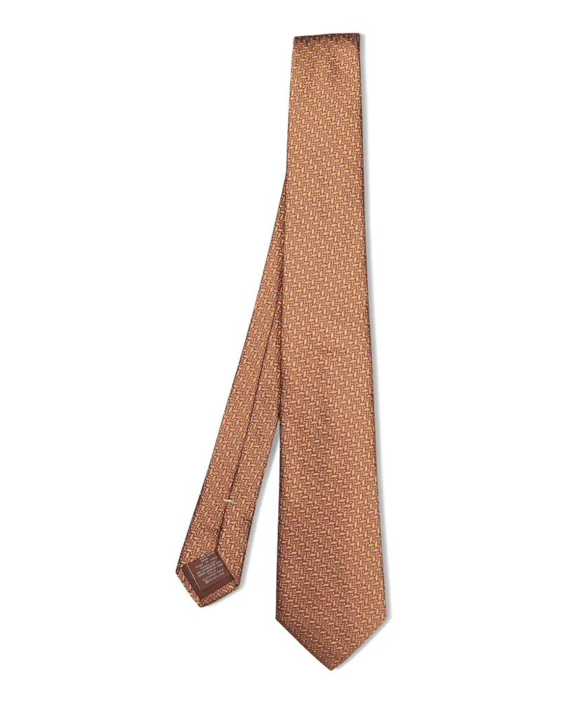 Canali Geometrisch gemusterte Krawatte - Braun Braun