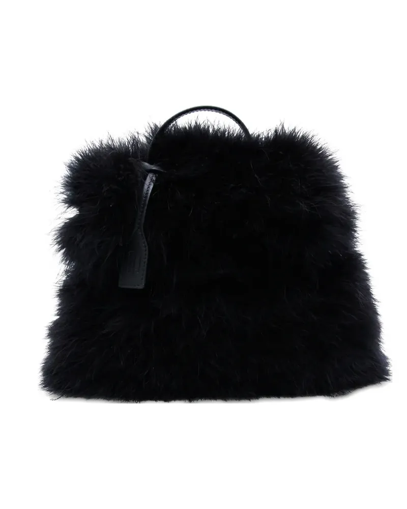 Moschino Feathers Tote Bag mit Henkel - Schwarz Schwarz