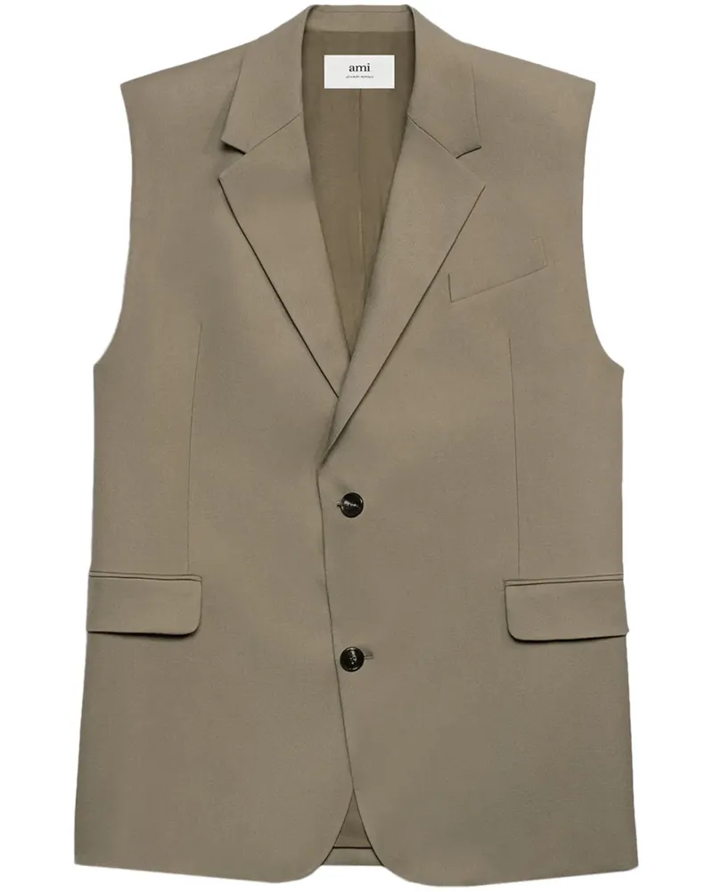 AMI Paris Weste im Oversized-Look - Nude Nude