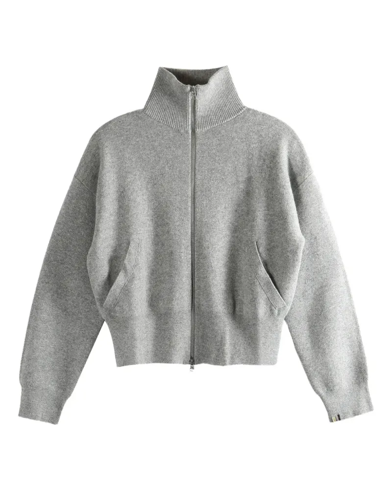 extreme cashmere zip-up funnel-neck cashmere cardigan - Grau Grau