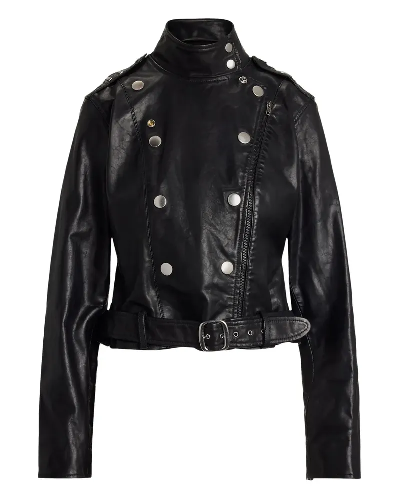 Ralph Lauren Bikerjacke mit Gürtel - Schwarz Schwarz