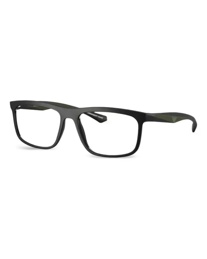 Emporio Armani Brille mit eckigem Gestell - Schwarz Schwarz