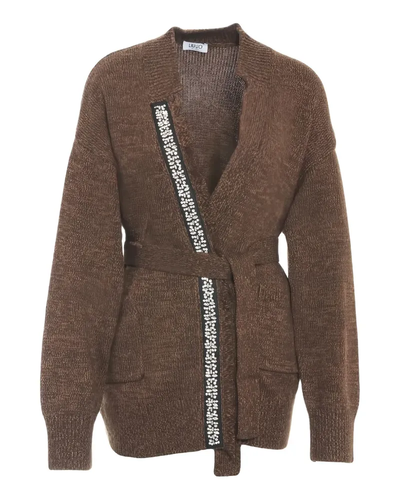 Liu Jo Verzierter Cardigan mit Gürtel - Braun Braun