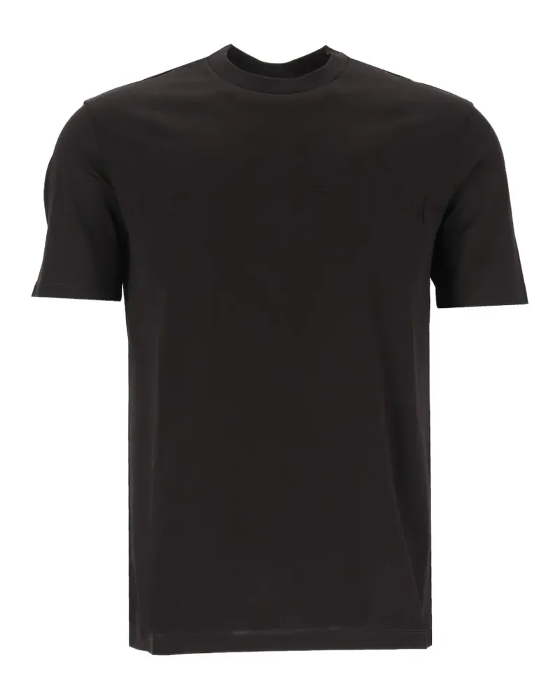 Emporio Armani T-Shirt mit Logo-Stickerei - Schwarz Schwarz