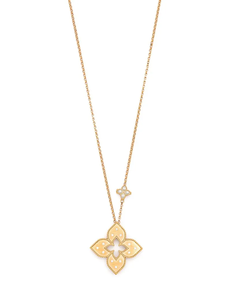 Roberto Coin 18kt Venetian Princess Rotgoldhalskette mit Diamant - Rosa Rosa