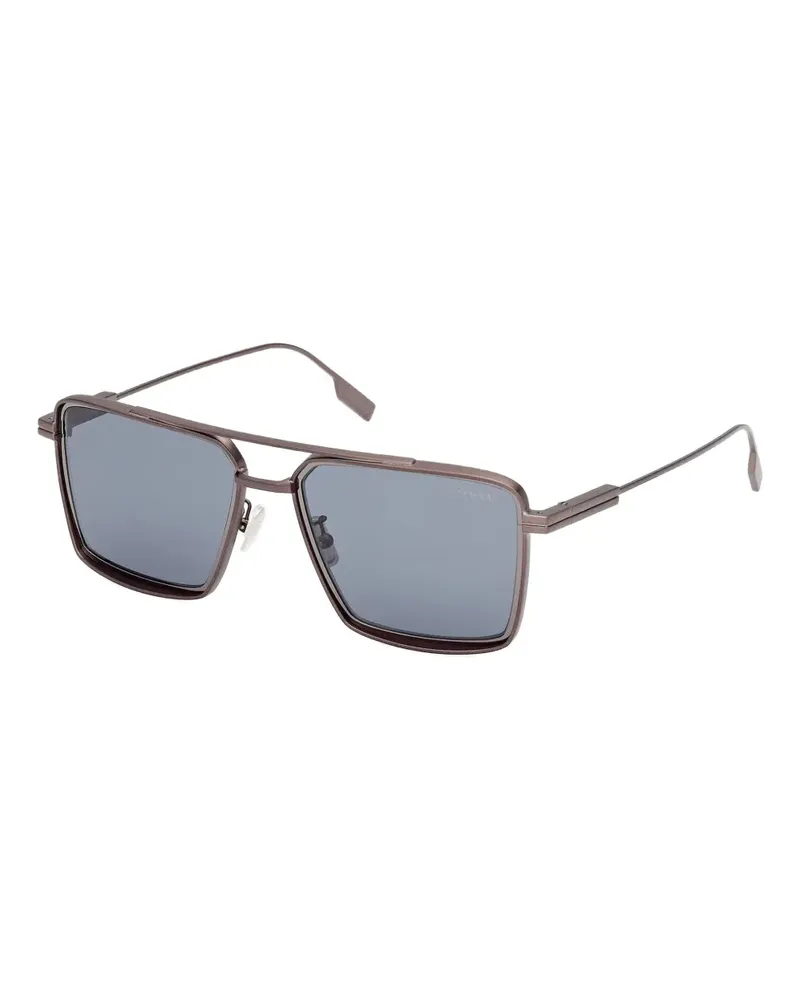 Ermenegildo Zegna Eckige Pilotenbrille - Braun Braun