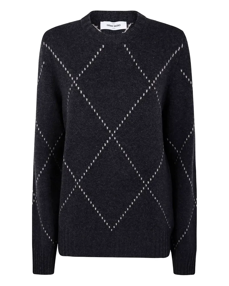 Gran Sasso Pullover mit Rautenmuster - Schwarz Schwarz